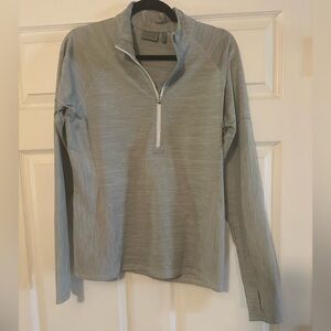 Athleta Light Gray Long Sleeve Top